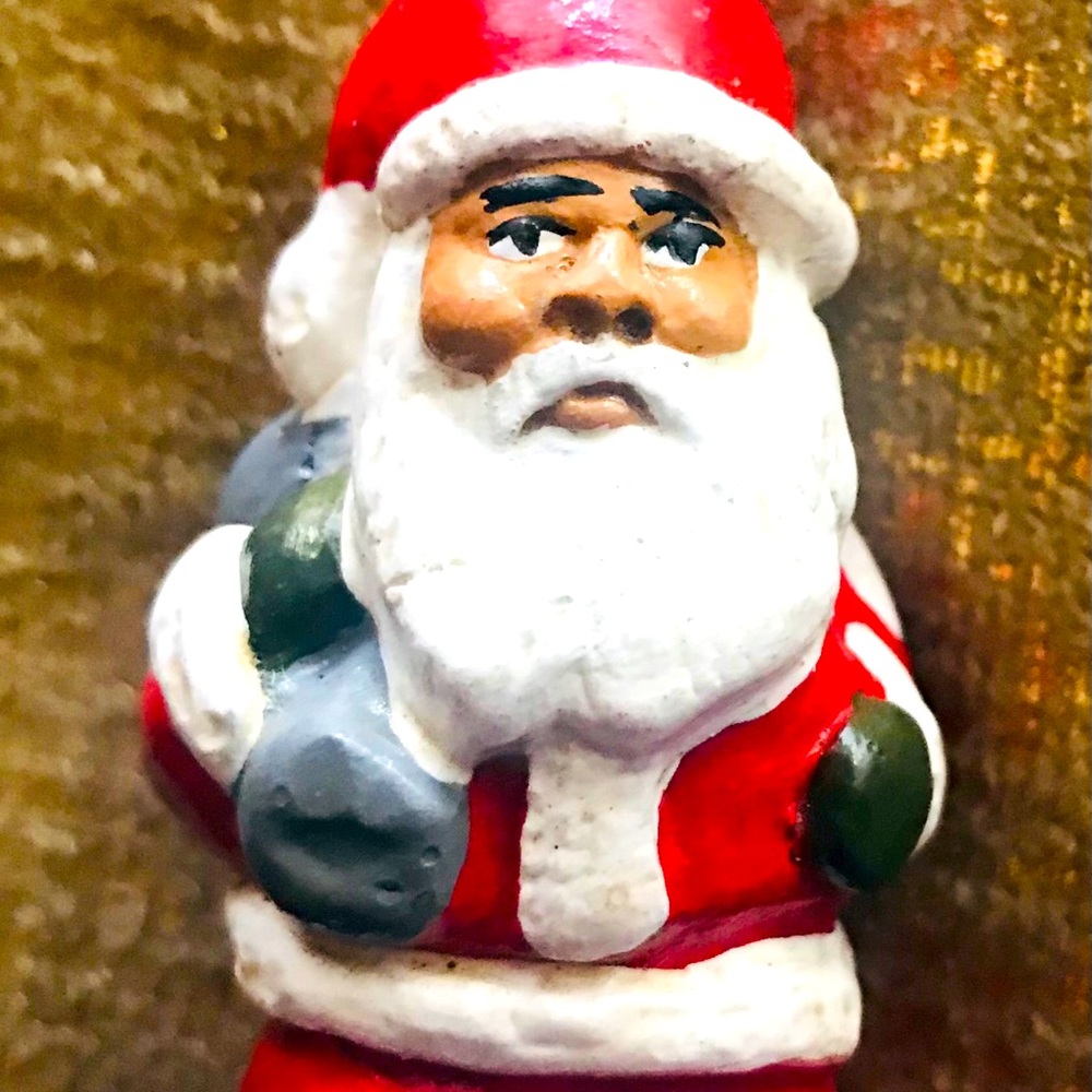 African American Santa Clause Christmas Ornament